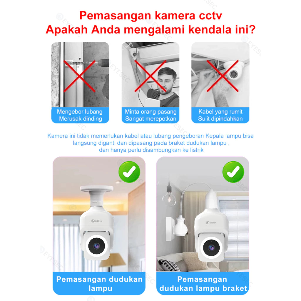EYESEC ES09 Indoor Outdoor Bulb Camera