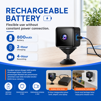 X6DST003 Battery Powered WiFi Mini Security Camera