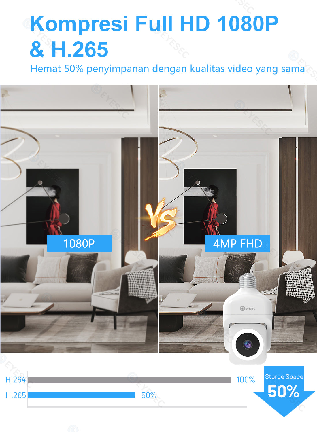 EYESEC ES09 Indoor Outdoor Bulb Camera