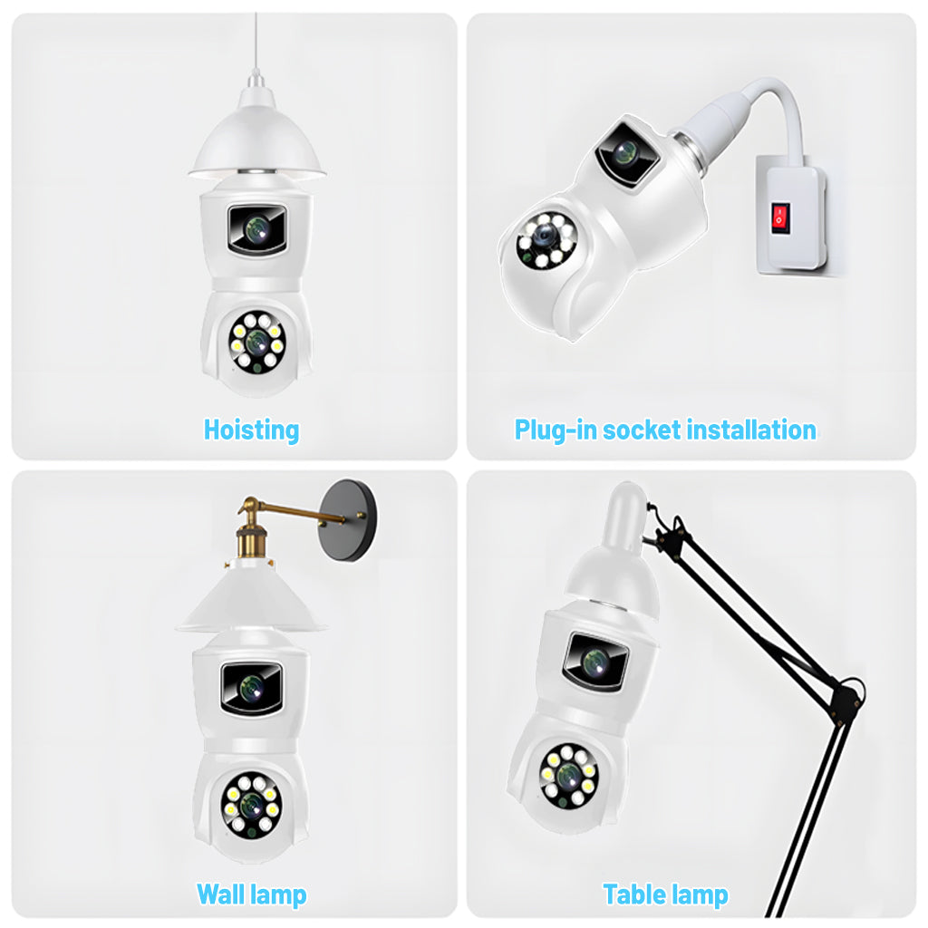 EYESEC ES04 Indoor E27 Bulb Dual Lens Camera
