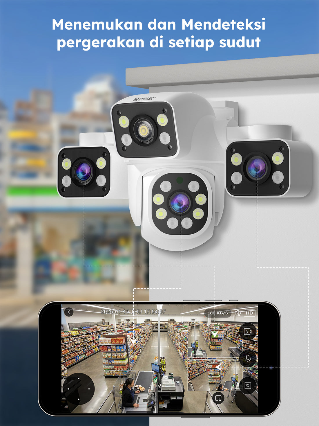 EYESEC ESQ29 9MP Triple Lens Panoramic Camera