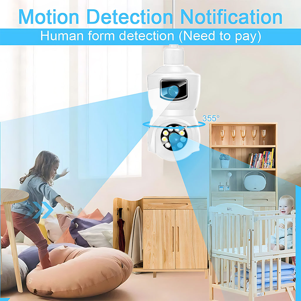 EYESEC ES04 Indoor E27 Bulb Dual Lens Camera