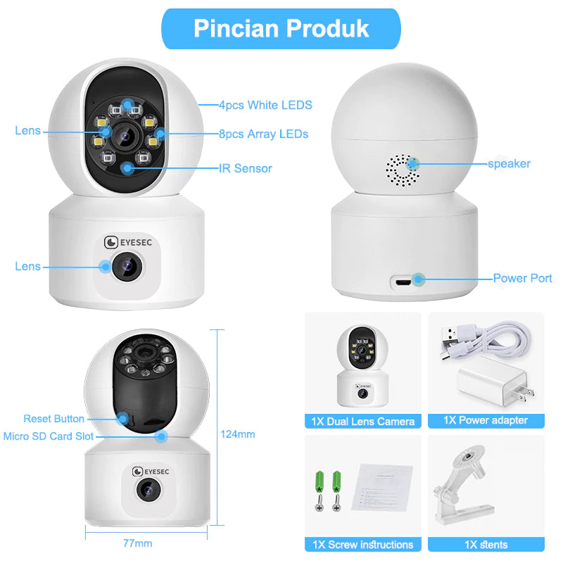 EYESEC H01 6MP Dual Lens Panoramic Camera