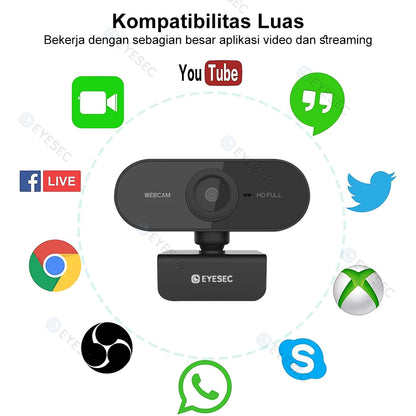 T2ES Webcam 1080P HD Auto Focus Wide Angle