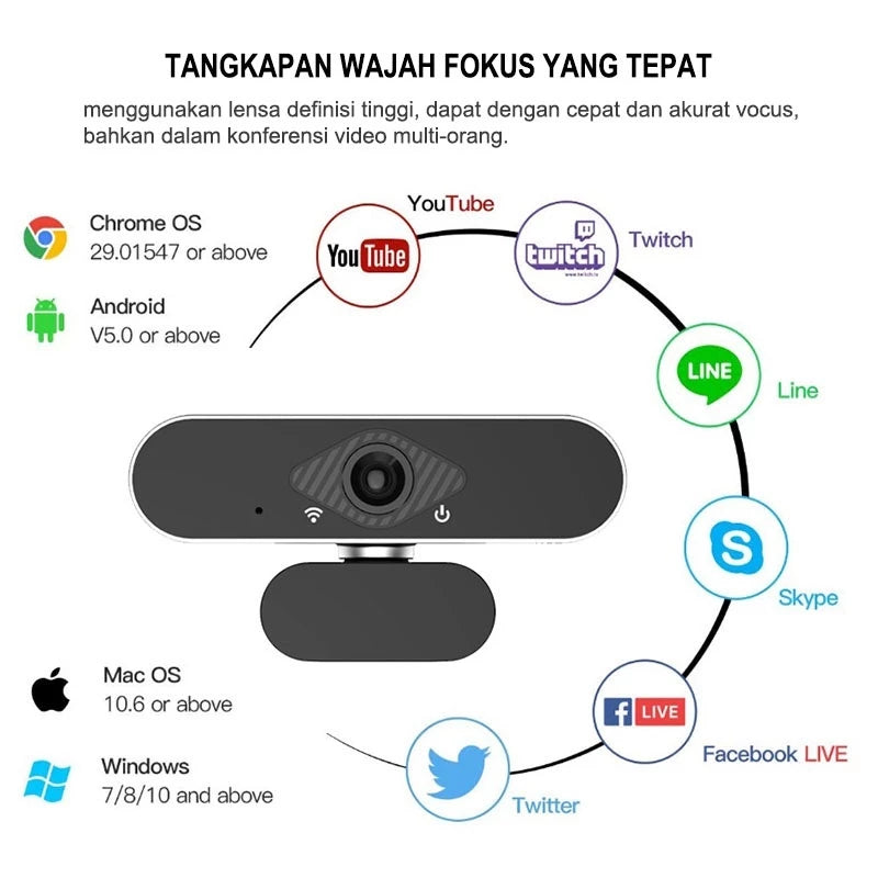 EYESEC F300 1080P HD Wide Angle Low Light Webcam