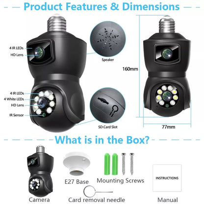 EYESEC ES04 Indoor E27 Bulb Dual Lens Camera
