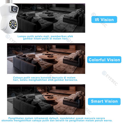 EYESEC ES04 Indoor E27 Bulb Dual Lens Camera